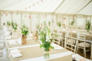 Lime washed Chivari Chairs on banqueting tables