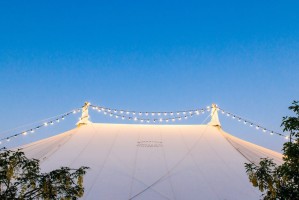 Top of Marquee with festoon