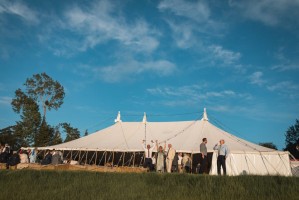Traditional canvass country wedding marquee